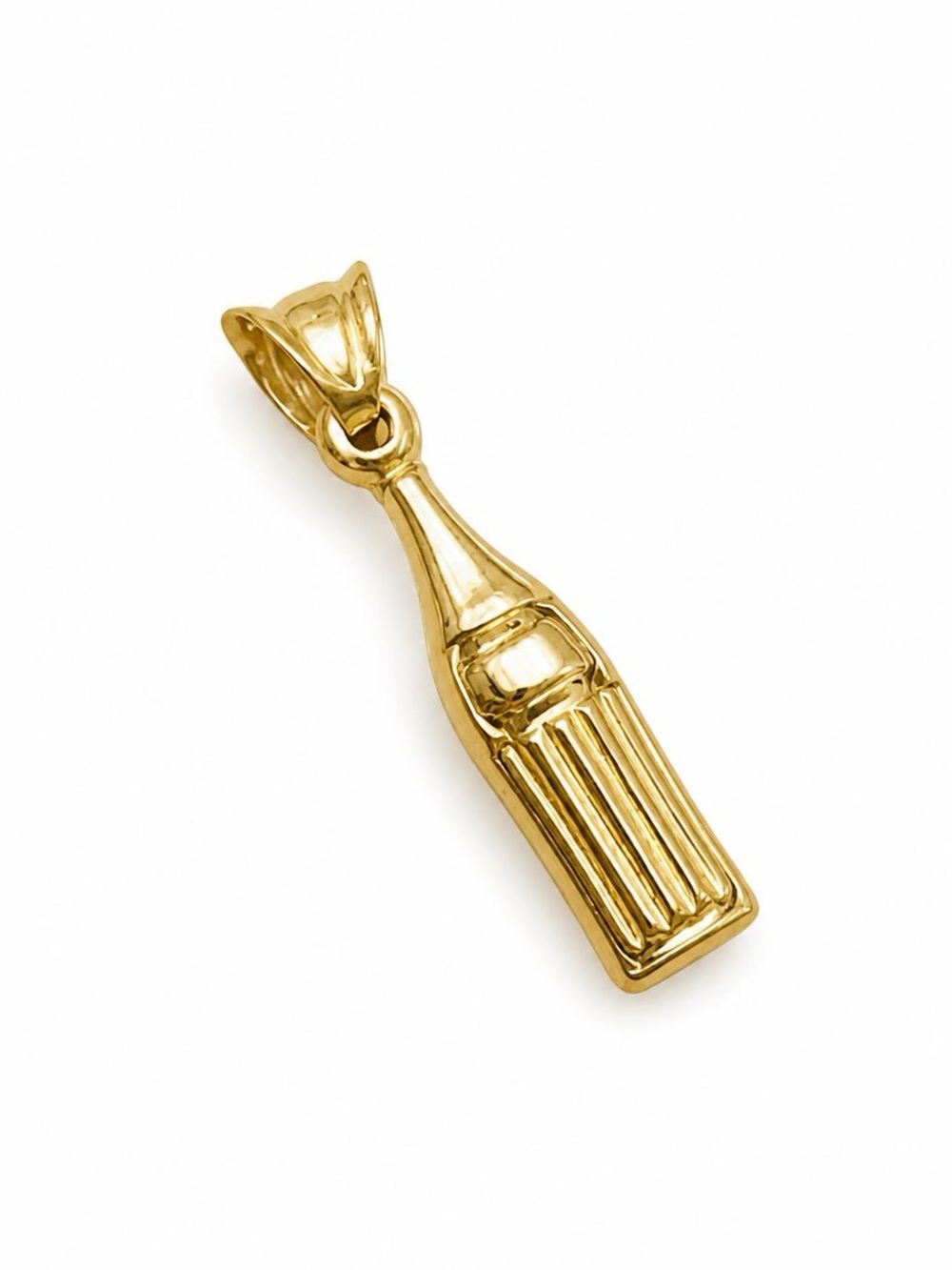 10K Solid Yellow Gold Mini Soda Bottle Charm Pendant – Puffy 3D Drink Bottle 15m